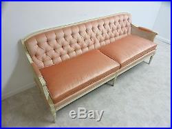Vintage French Regency Tufted Double Cane Sofa love seat Couch settee