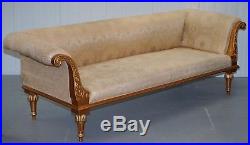 Vintage Gold Leaf Painted Regency French Style Three Sofa Ornate Continental