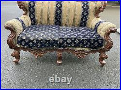 Vintage Hand Carved Sofa Loveseat Ornate Italian Victorian French Settee Couch