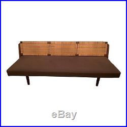 Vintage Hans Wegner Convertible Sofa/ Daybed With Rattan Back