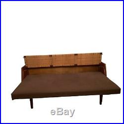 Vintage Hans Wegner Convertible Sofa/ Daybed With Rattan Back