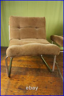 Vintage Herlag Sessel Retro Easy Chair Danish Chrom Cord 70er 1/2