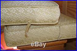 Vintage Hollywood Regency Curved Sofa, Cream Brocade