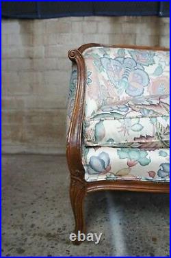 Vintage John Widdicomb Walnut French Louis XV Provincial Loveseat Settee Sofa