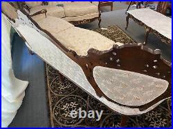 Vintage Kimball Victorian Style Mahogany Carved Rare 3 Seater Settee Sofa