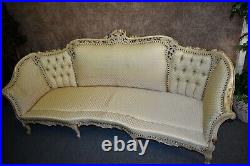 Vintage Large Carved Ornate Italian Provincial Style Sofa