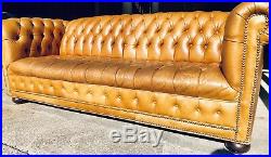 Vintage Leather Chesterfield Tufted Sofa