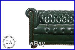 Vintage Leather Chesterfield in Oxford Green