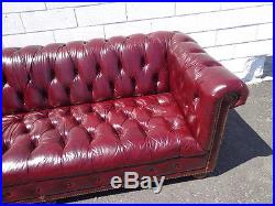Vintage Leather English Chesterfield Sofa Couch Loveseat Tufted Settee Rustic