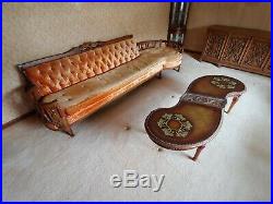 Vintage MCM Hollywood Regency Couch Sofa Orange