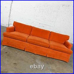 Vintage MCM to Modern Lawson Style Orange Wide Wale Corduroy Sofa by Drexel