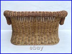 Vintage Michael Taylor Style Woven Natural Wicker Settee