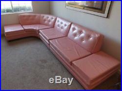 Vintage MidCentury Pink Sofa Sectional Couch retro 1960s Mod 1950s Madmen