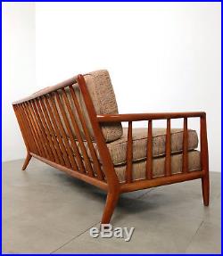 Vintage Mid Century Danish Modern Spindle Sofa Couch Robsjohn Gibbings Style