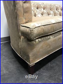 Vintage Mid Century Hollywood Regency Curved Tufted Sofa