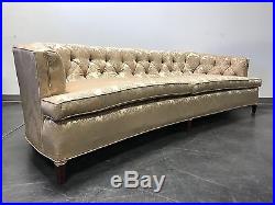 Vintage Mid Century Hollywood Regency Curved Tufted Sofa
