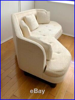 Vintage Mid Century Modern Edward Wormley Janus Angled Sofa Settee 6329 Mahogany