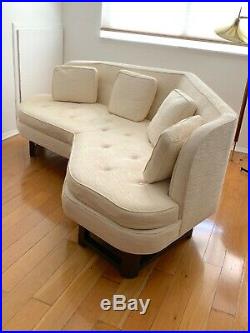 Vintage Mid Century Modern Edward Wormley Janus Angled Sofa Settee 6329 Mahogany