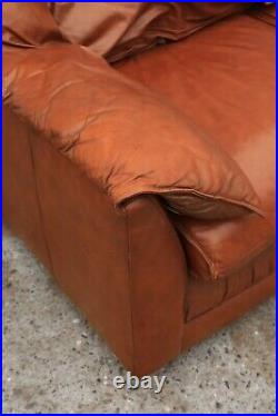 Vintage Mid Century Modern Emerson leather brown leather sofa