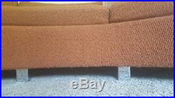 Vintage Mid Century Modern Milo Baughman/Coggin Rust Curved Sectional Sofa 1960s