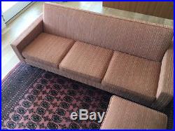 Vintage Mid-Century Modern Sofa, Lounge Chair, and Ottoman Matching Set