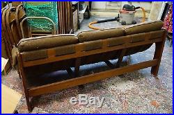 Vintage Mid Century Modern Tufted SOFA 70s Lafer Style Sling Couch Brown
