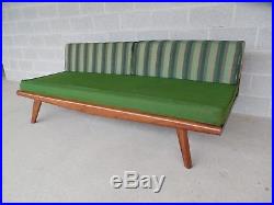 Vintage Mid Century Modern Walnut Base Platform Sofa