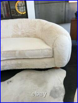 Vintage Mid Century Off-White Polar Bear Style Sofa