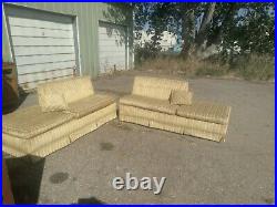 Vintage Mid Century Sofa H7GE 12 ft couch danish 60s 2 piece need cusion foam
