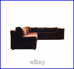 Vintage Modern Sectional Sofa In Brown Velvet