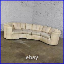 Vintage Modern or Art Deco Revival Two Piece Angled Sectional Sofa by Dansen