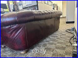 Vintage Oxblood Leather Chesterfield Sofa