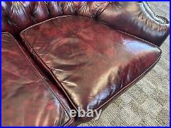 Vintage Oxblood Leather Chesterfield Sofa