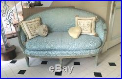 Vintage Painted French Louis XV Style Settee Loveseat
