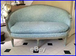 Vintage Painted French Louis XV Style Settee Loveseat