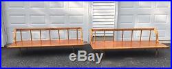 Vintage Pair Mid Century Daybed Boho Sofa Lounger Bed Handcrafted w Metal Legs