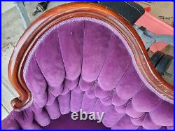 Vintage Pelham Shell & Leckie Purple Loveseat Sofa BEAUTIFUL GOOD CONDITION
