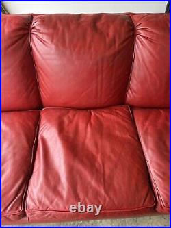 Vintage Ralph Lauren Red Leather Couch