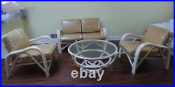 Vintage Rattan Bamboo Patio Furniture set good condition