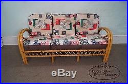 Vintage Rattan Bow Arm Sofa by Imperial Reed