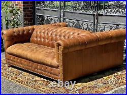 Vintage Rustic double sided Leather chesterfield sofa