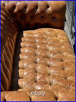 Vintage Rustic double sided Leather chesterfield sofa
