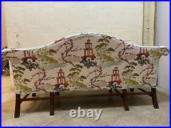 Vintage Set Asian Chinoiserie Pagoda Chippendale Sofa Chairs Refurbished