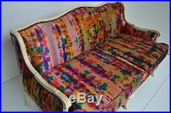 Vintage Settee Upholstered Hand Painted Ralph Lauren Silk Eccentric Luxuries NEW