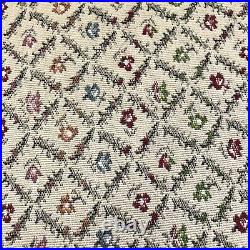 Vintage Sofa Couch Wood Trim Floral Fabric French Style