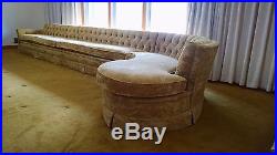 Vintage Sofa Early 1970s Two-Piece Henredon, Curved Sectional Gold Velvet, MINT