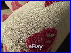 Vintage Sofa Pink Butterflies on Beige Linen French Country Couch Down Feathers