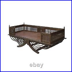 Vintage SouthEast Asia Wood Elephant Birds Curve Legs Motif DayBed Couch ws3853