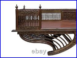 Vintage SouthEast Asia Wood Elephant Birds Curve Legs Motif DayBed Couch ws3853