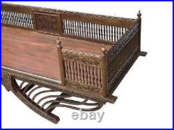 Vintage SouthEast Asia Wood Elephant Birds Curve Legs Motif DayBed Couch ws3853